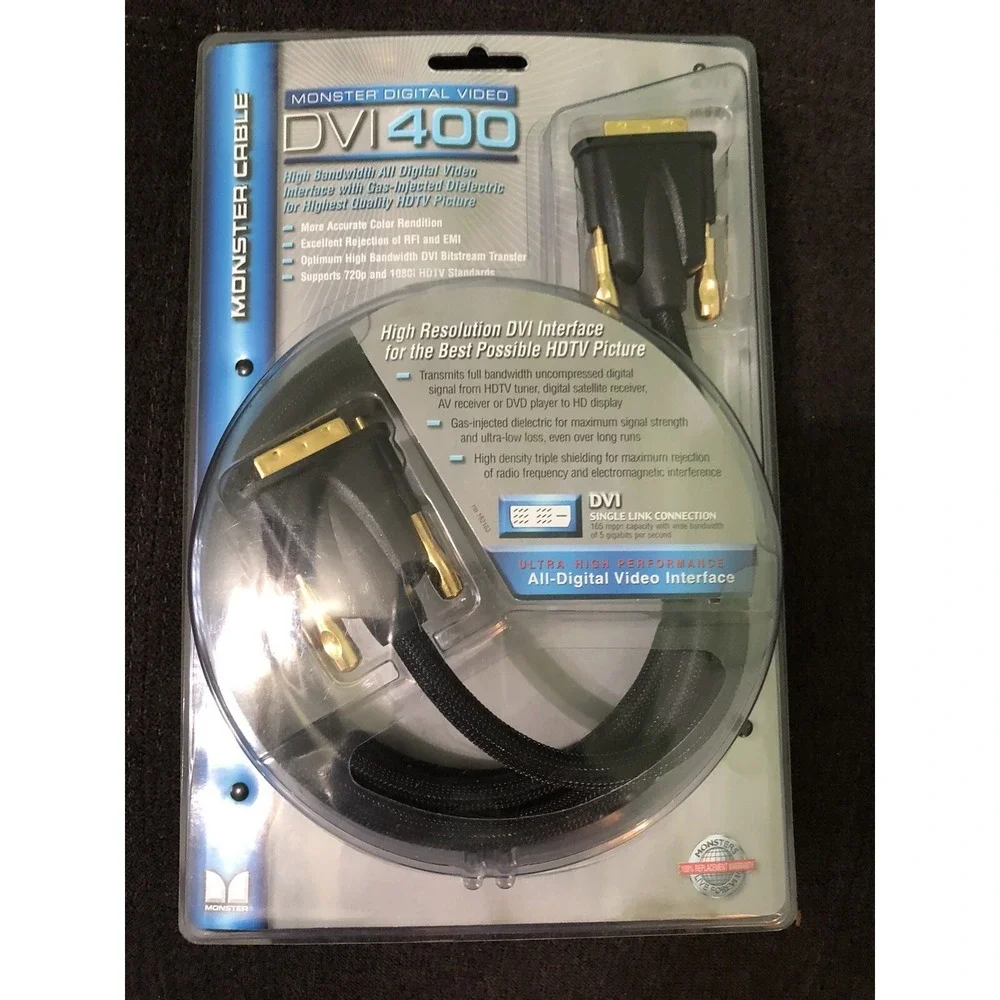 Monster Cable DVI400 2m(6.6 Ft) High Resolution DVI Interface For The Best HDTV